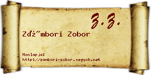 Zámbori Zobor névjegykártya